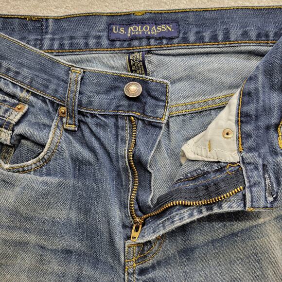 Vintage U.S. Polo Assn 32x32 Men’s Blue Jeans Light Distressed Denim Casual - Picture 9 of 10